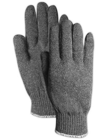 Grey Knit Cotton Polyester Gloves / Dozen 1